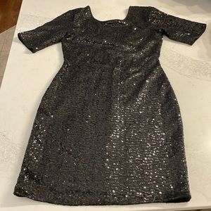 KEEPSAKE the label sequin black dress with slits